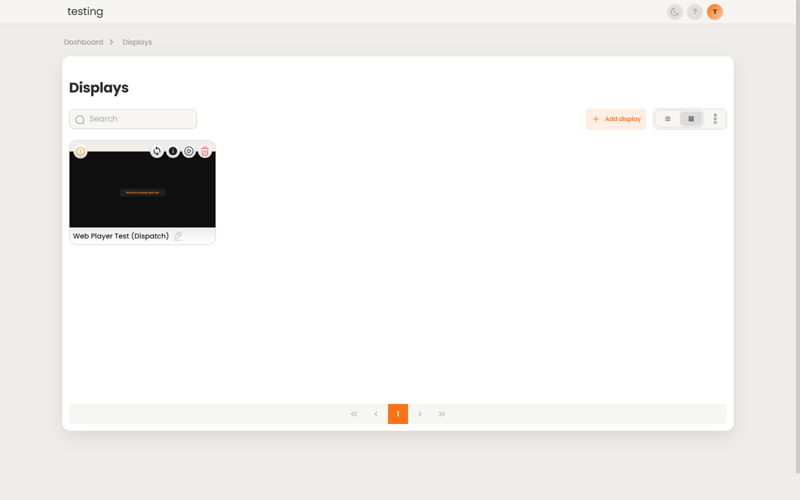 Displays grid view