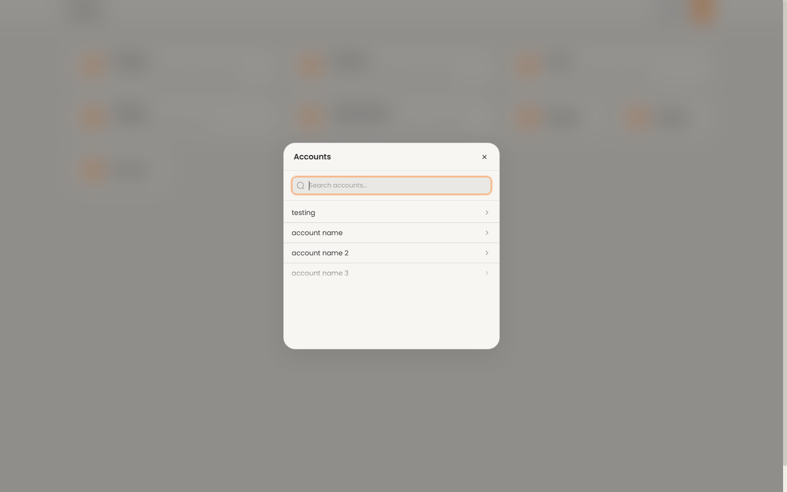 Account selector